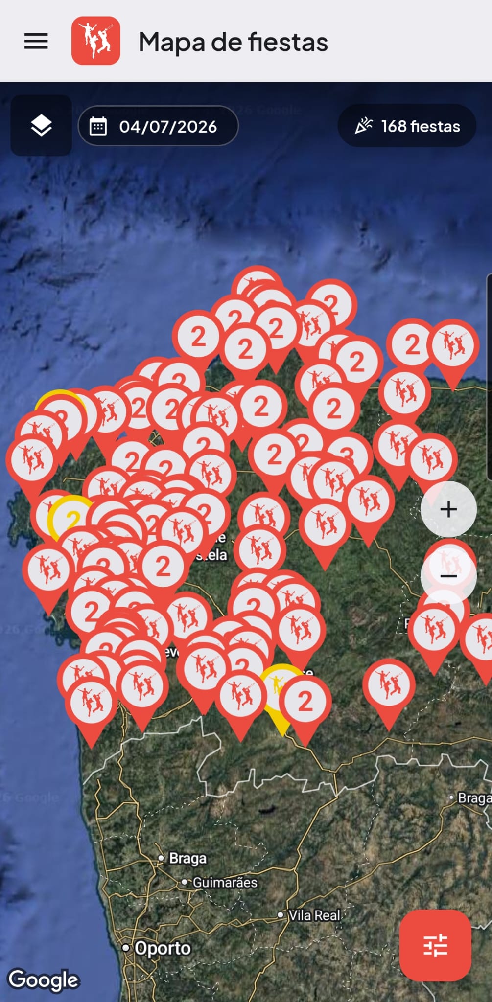App Orquestas de Galicia: mapa de fiestas